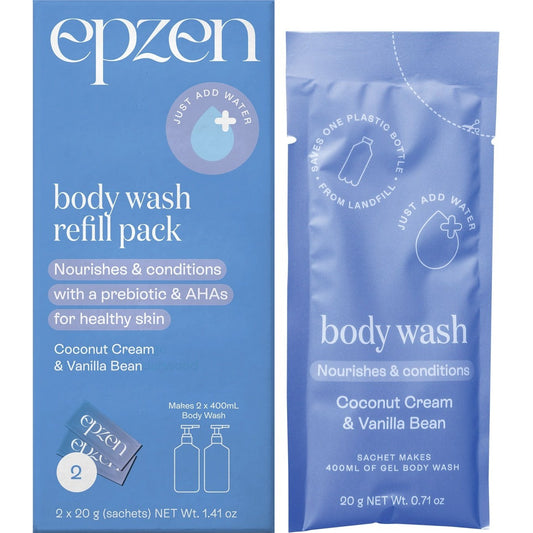 EPZEN Body Wash Refill Pack Coconut Cream & Vanilla Bean 2x20g - Cutprice Online
