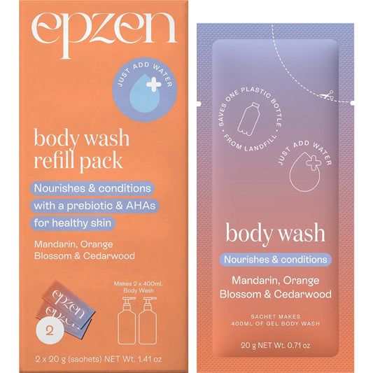 EPZEN Body Wash Refill Pack Mandarin, Orange Blossom & Cedarwood 2x20g - Cutprice Online