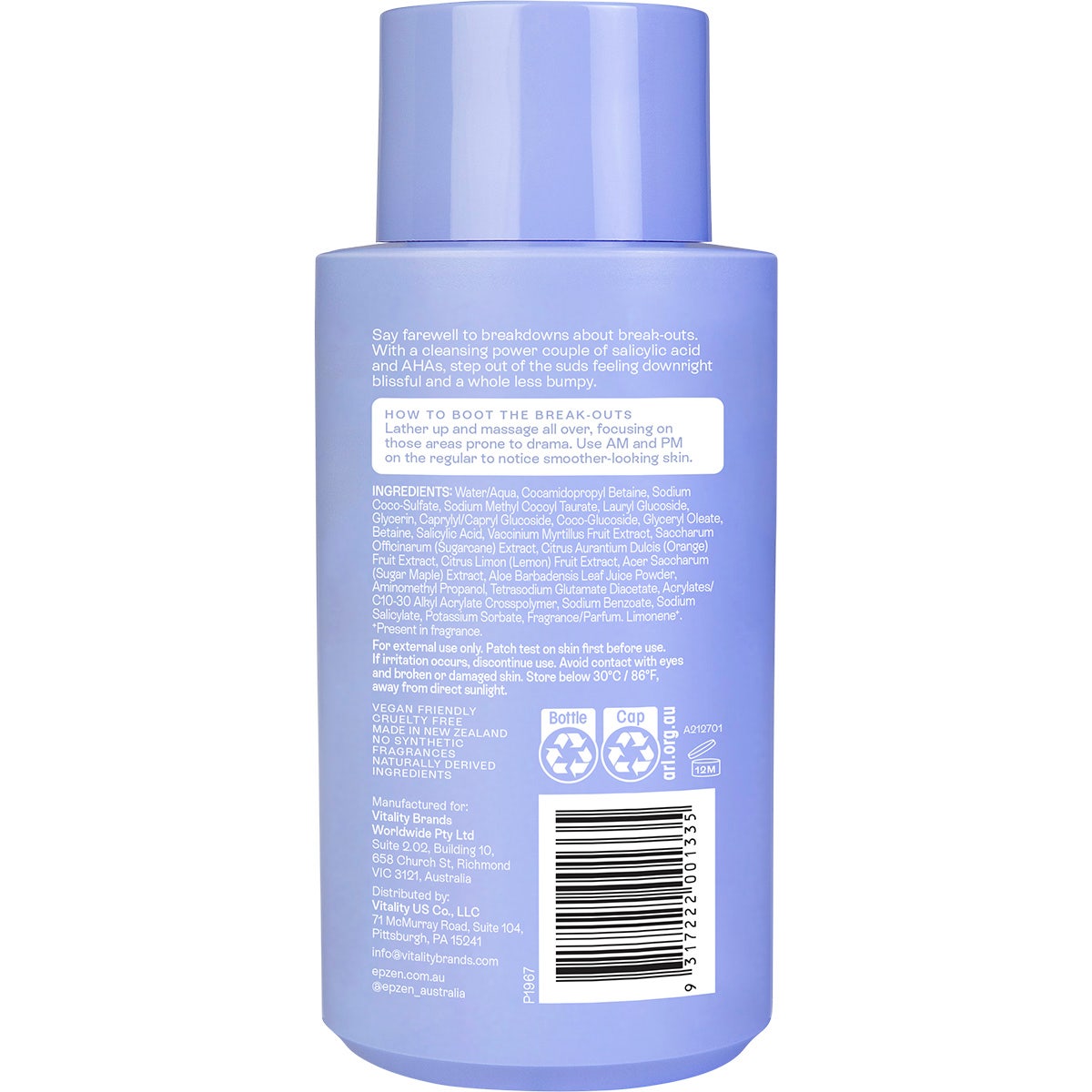 Epzen Body Wash Clearing Ahas & Salicylic Acid 400ml - Cutprice Online