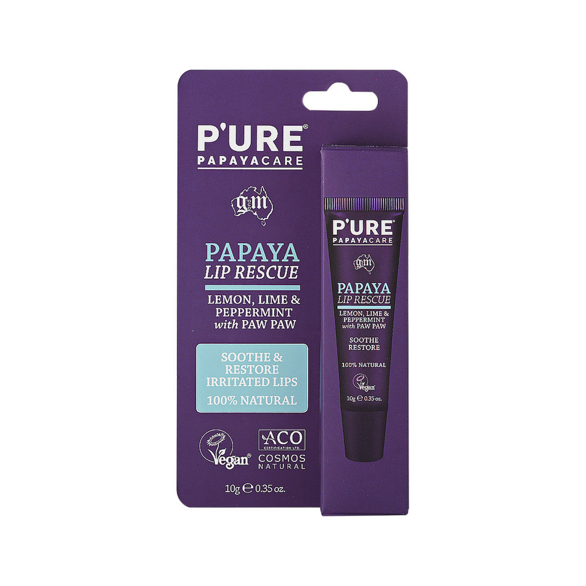 P'URE Papayacare Papaya Lip Rescue (Lemon, Lime & Peppermint with Paw Paw) 10g - Cutprice Online