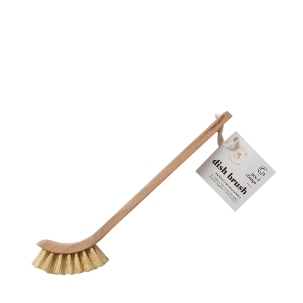 GOOD CHANGE STORE Dish Brush Wooden Handle, Plant Bristles 1 good change store