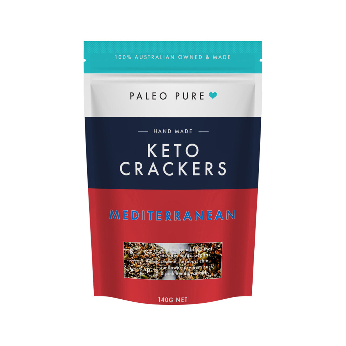 Paleo Pure Keto Crackers Mediterranean 140g - Cutprice Online