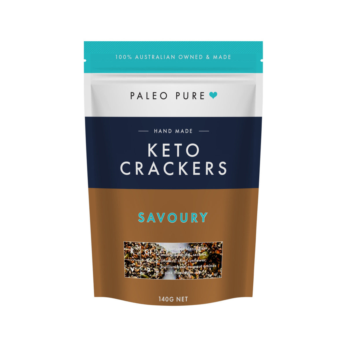 Paleo Pure Keto Savoury Crackers 140g