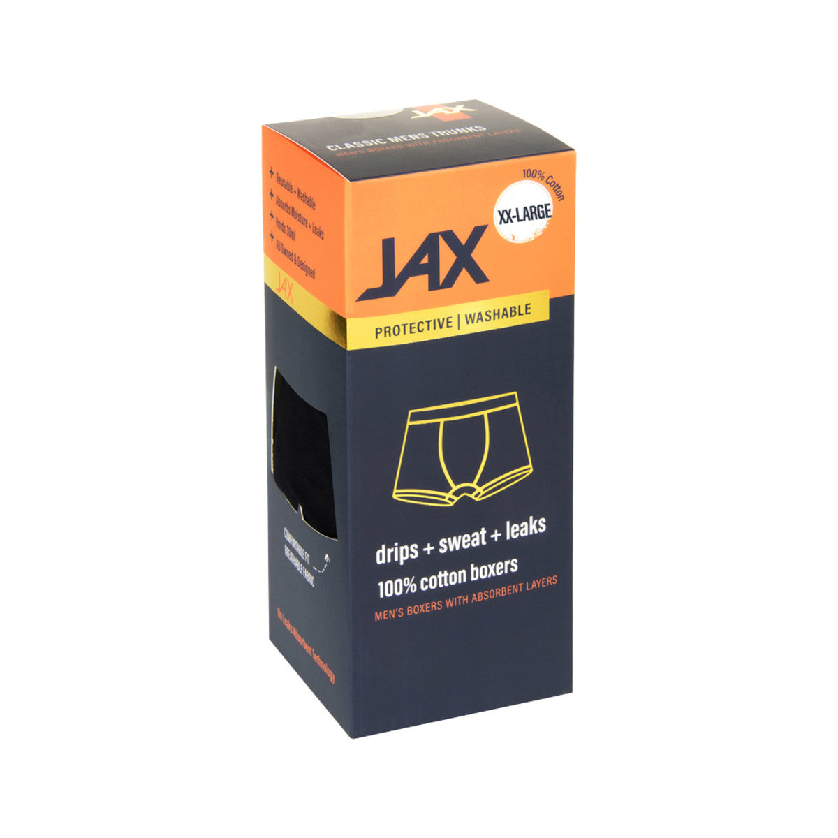 Pelvi JAX Men's Leakproof Underwear Boxer Trunk Black XXL - Cutprice Online