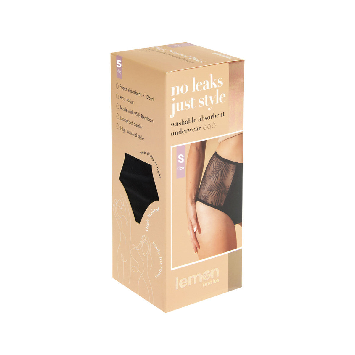 Pelvi Lemon Light Bladder Leaks Leakproof Underwear High-Waisted Black S - Cutprice Online
