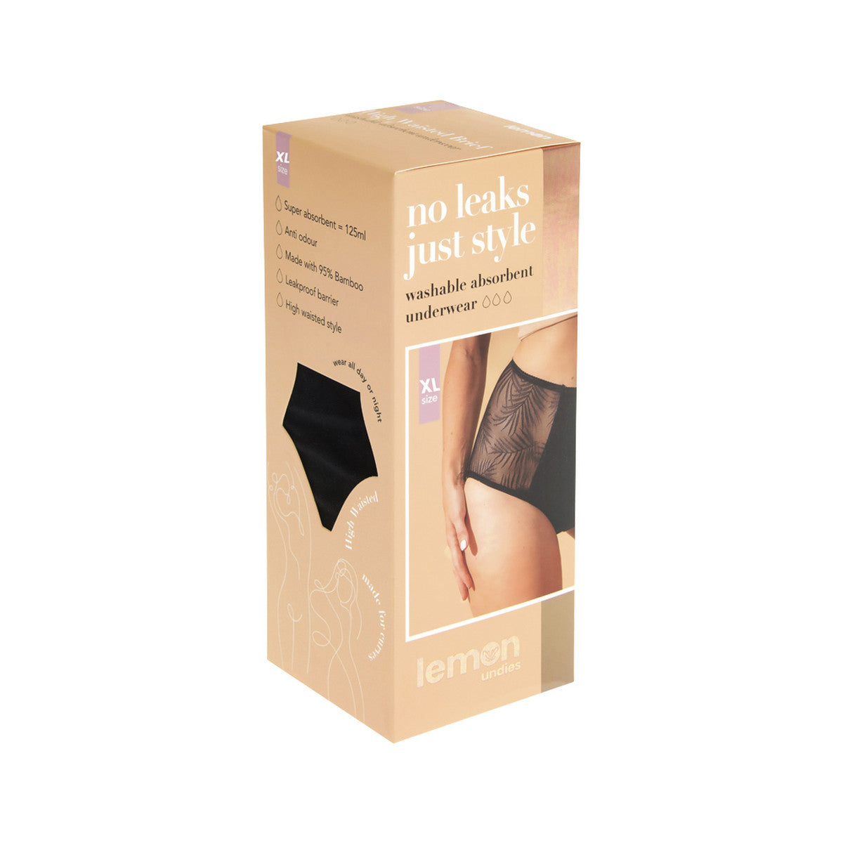 Pelvi Lemon Light Bladder Leaks Leakproof Underwear High-Waisted Black XL - Cutprice Online