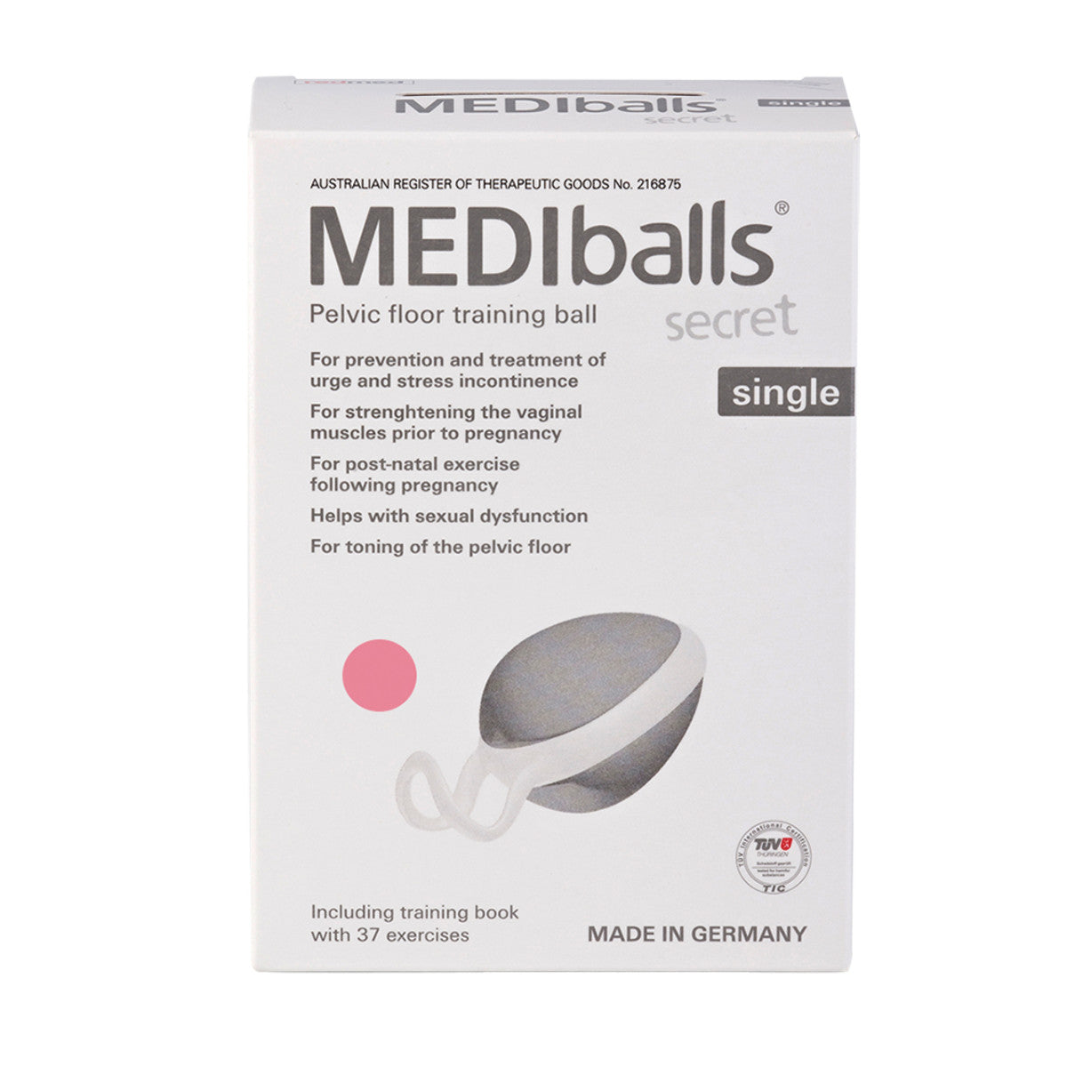 Pelvi MEDIballs Secret (Pelvic Floor Training Balls) Pink Single - Cutprice Online