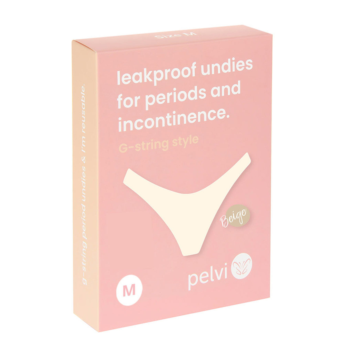 Pelvi Leakproof Underwear G-String Beige M - Cutprice Online