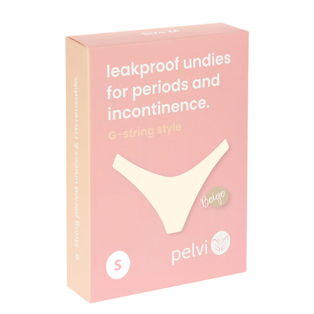 Pelvi Leakproof Underwear G-String Beige S - Cutprice Online