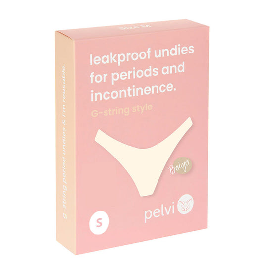 Pelvi Leakproof Underwear G-String Beige S - Cutprice Online