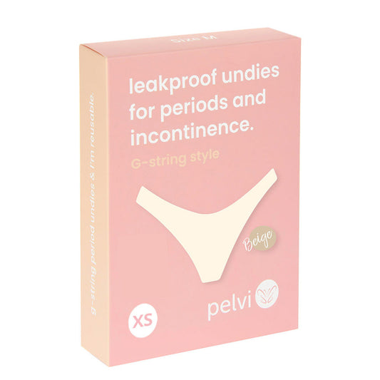 Pelvi Leakproof Underwear G-String Beige XS - Cutprice Online