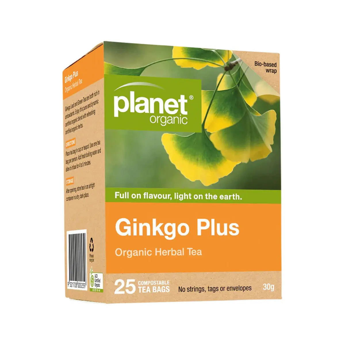 PLANET ORGANIC Herbal Tea Bags Ginkgo Plus (With Green Tea) 25 PLANET ORGANIC