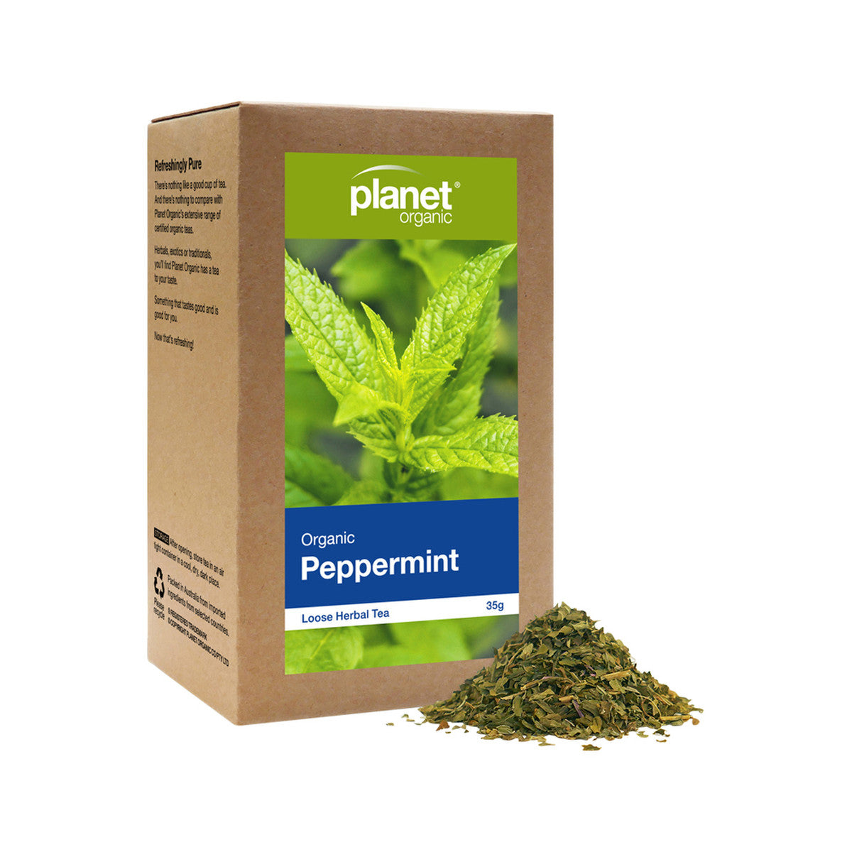Planet Organic Organic Peppermint Herbal Loose Leaf Tea 35g - Cutprice Online