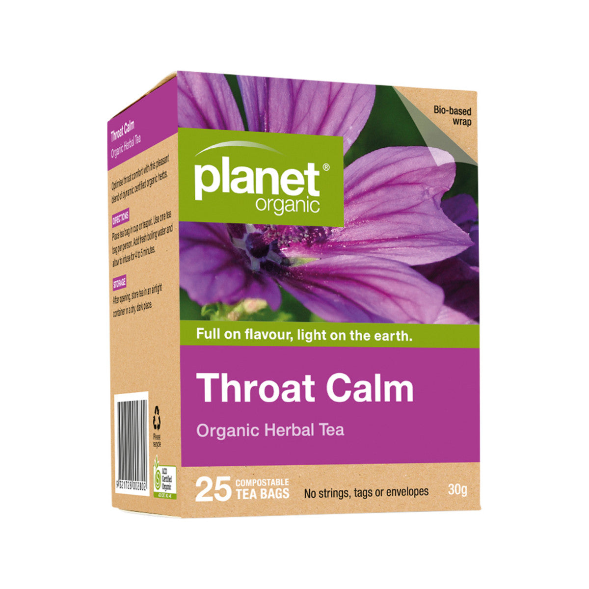 Planet Organic Organic Throat Calm Herbal Tea x 25 Tea Bags - Cutprice Online