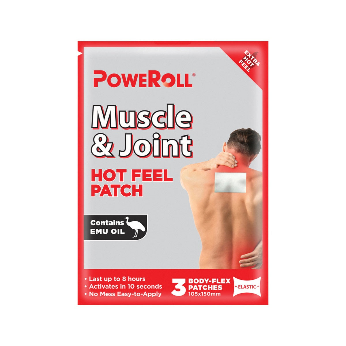 PoweRoll Muscle & Joint Hot Feel Patch x 3 Pack - Cutprice Online