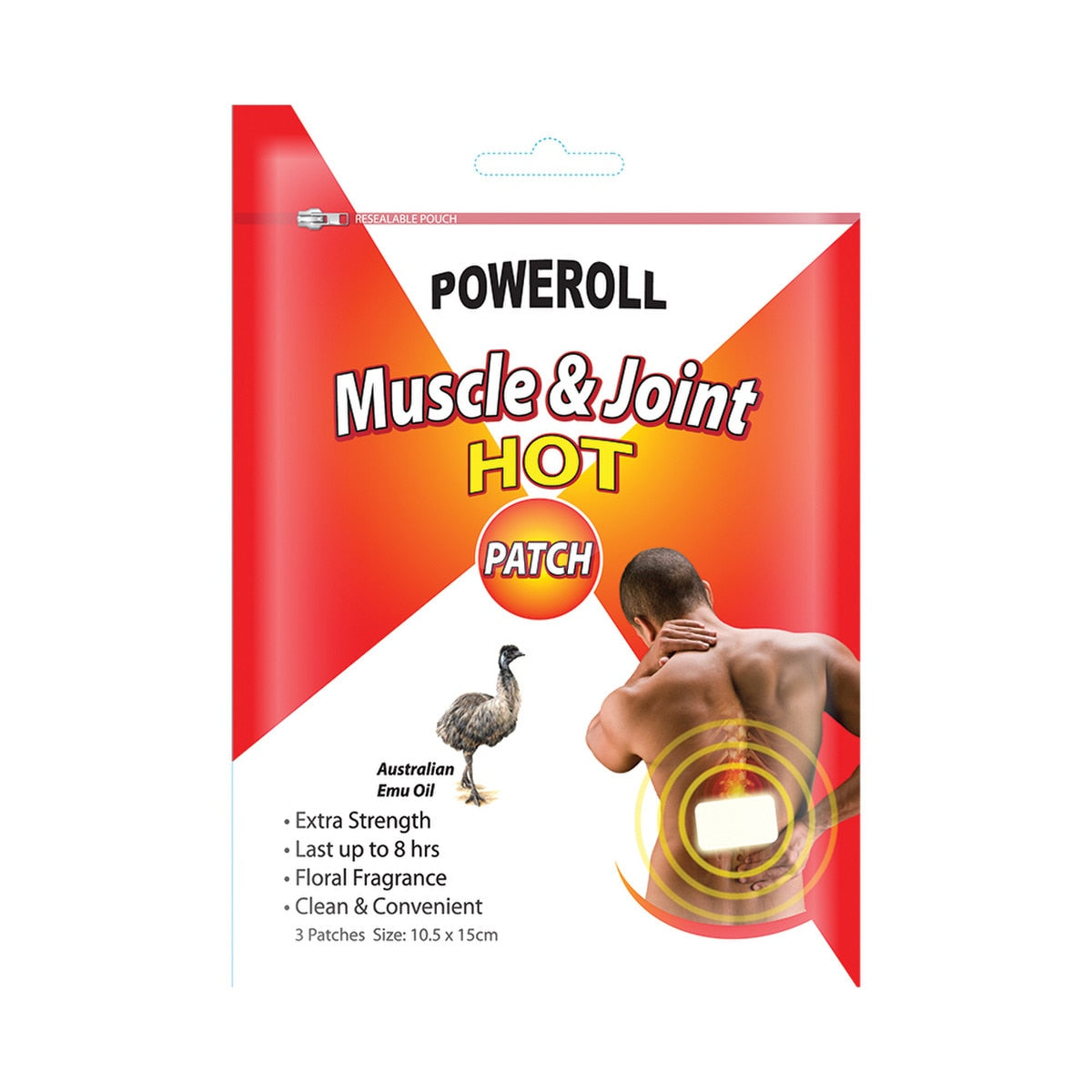 PoweRoll Muscle & Joint Hot Feel Patch x 3 Pack - Cutprice Online