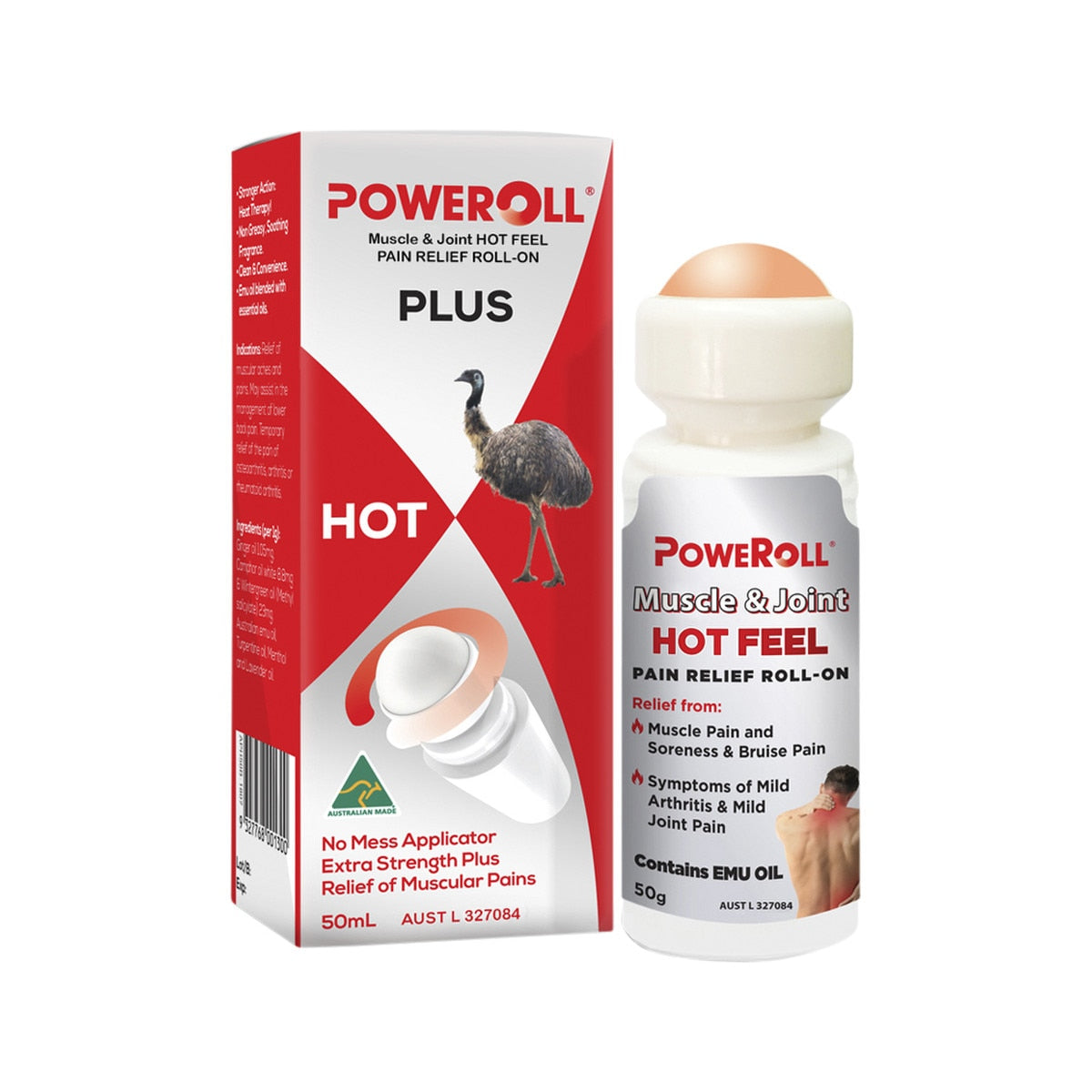 PoweRoll Muscle & Joint Hot Feel Pain Relief Plus Oil Roll-On 50ml - Cutprice Online