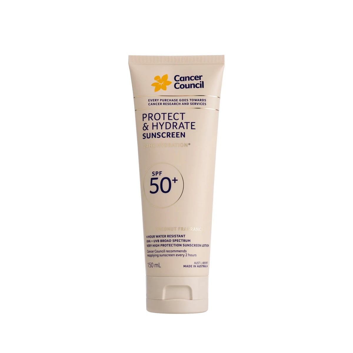 Cancer Council Protect & Hydrate Sunscreen Coconut Fragrance SPF50+ 150ml