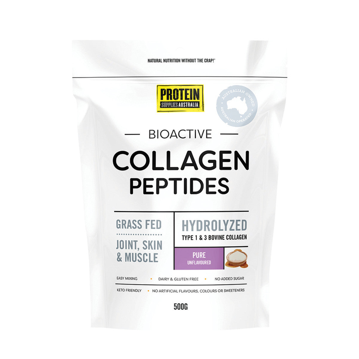 Protein Supplies Australia Collagen Peptides Pure 500g - Cutprice Online