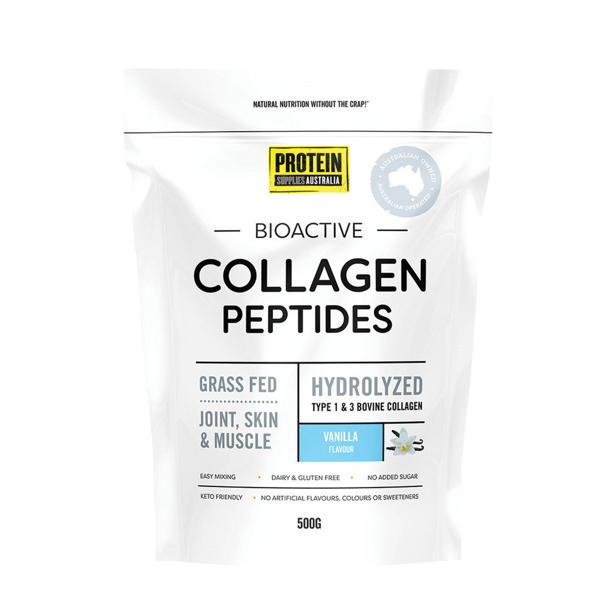 Protein Supplies Australia Collagen Peptides Vanilla 500g - Cutprice Online