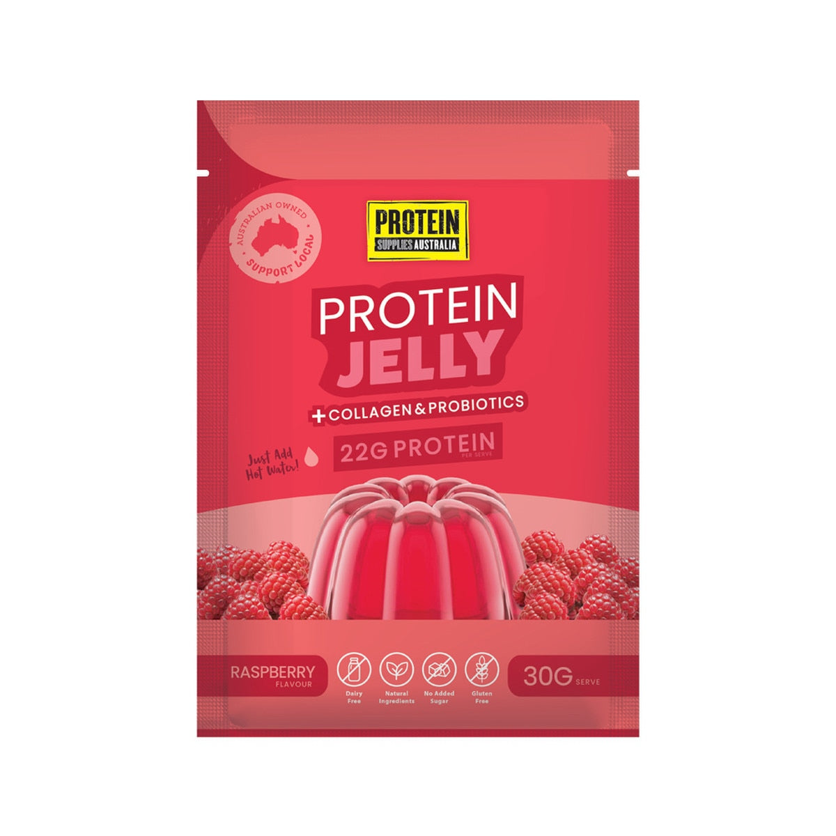 Protein Supplies Australia Protein Jelly Raspberry 30g X 12 - Cutprice Online