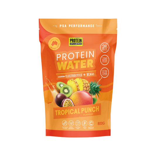 Protein Supplies Australia Protein Water (contains Electrolytes + BCAAs) Tropical Punch 800g - Cutprice Online