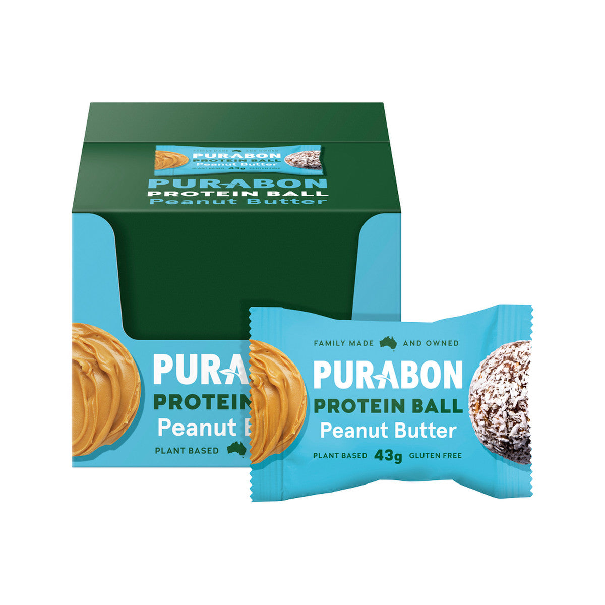Purabon Protein Balls Peanut Butter 43g(Pack of 12) - Cutprice Online