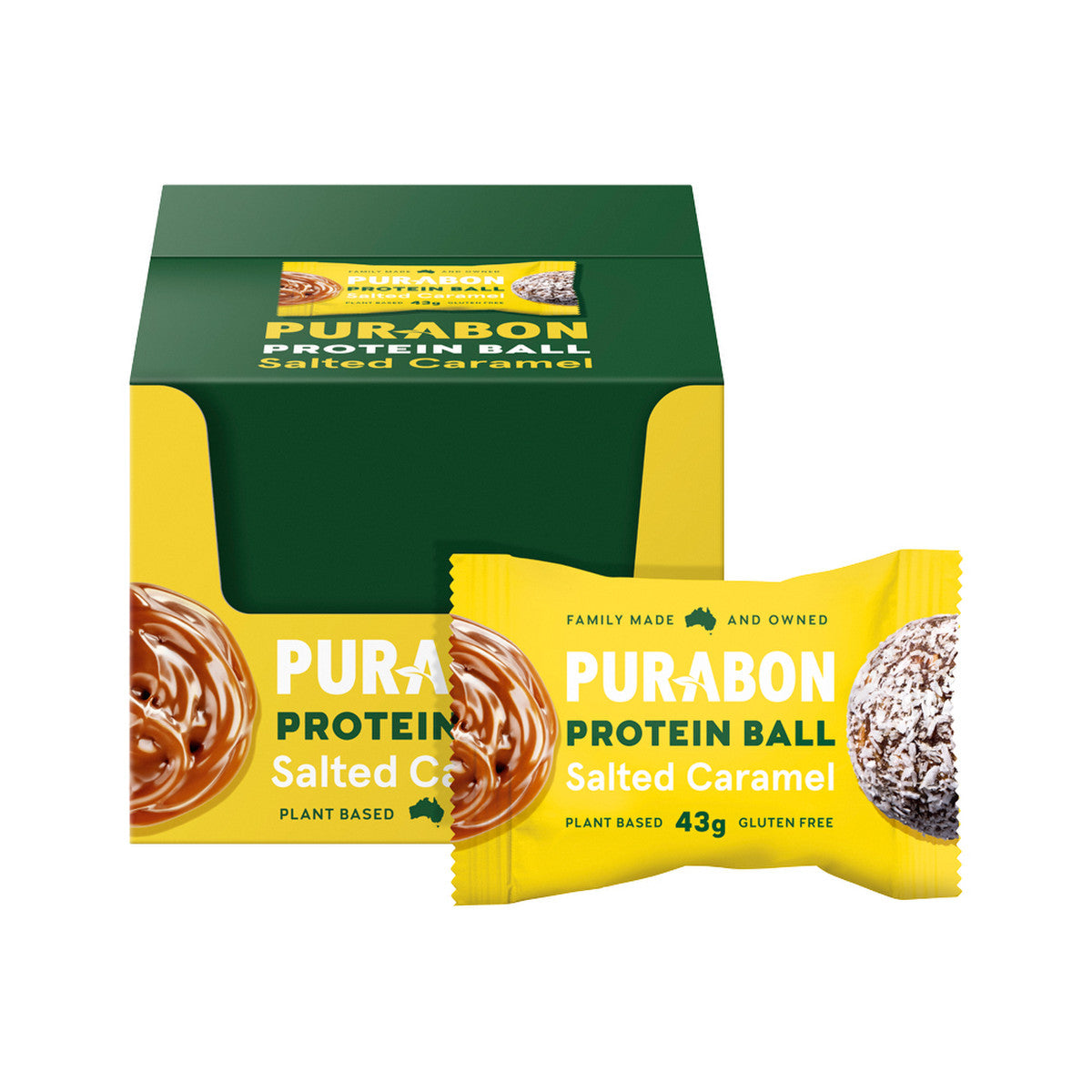 Purabon Protein Balls Salted Caramel 43g(Pack of 12) - Cutprice Online
