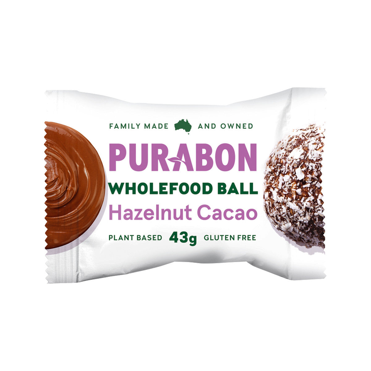 Purabon Wholefood Balls Hazelnut Cacao 43g(Pack of 12) - Cutprice Online