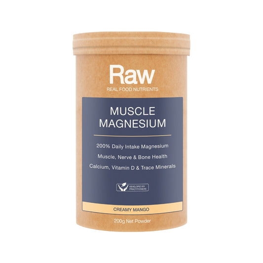 Raw Real Food Nutrients Muscle Magnesium Creamy Mango 200g