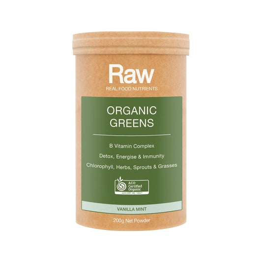 Raw Real Food Nutrients Organic Greens Vanilla Mint 200g