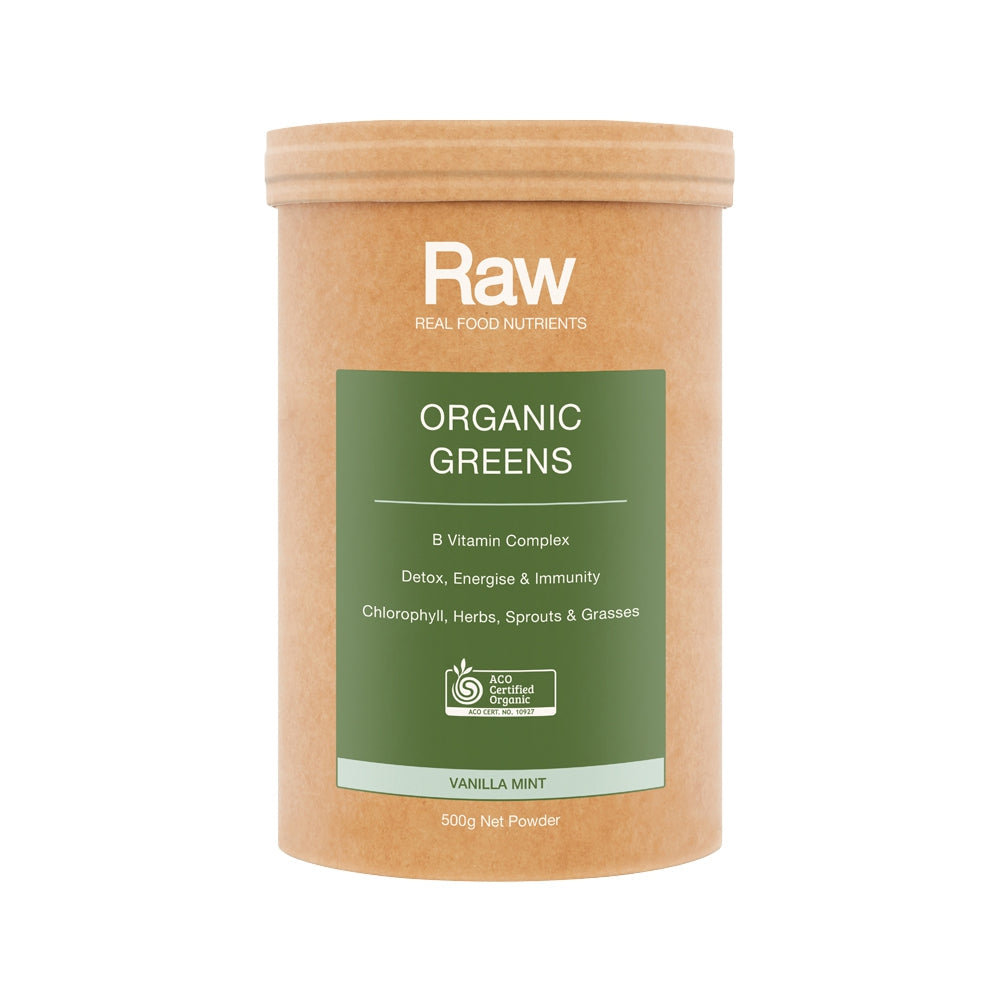 Raw Real Food Nutrients Organic Greens Vanilla Mint 500g