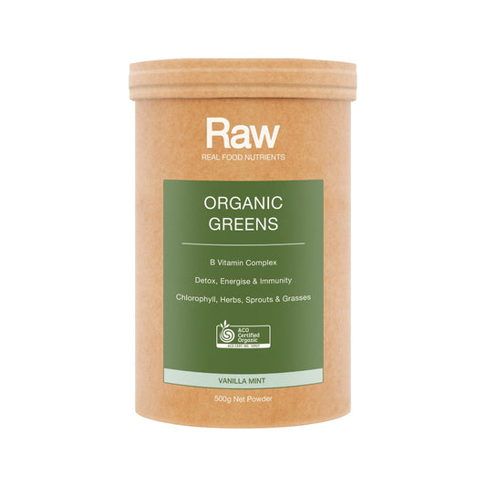 Raw Real Food Nutrients Organic Greens Vanilla Mint 500g