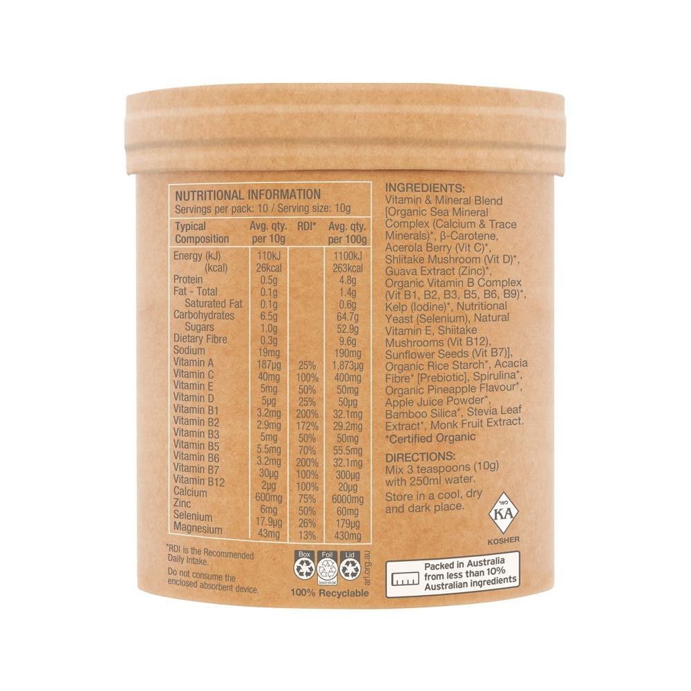 Raw Real Food Nutrients Organic Multivitamin Pineapple 100g
