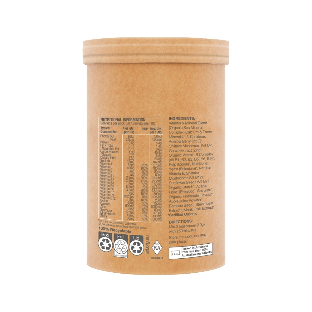 Raw Real Food Nutrients Organic Multivitamin Pineapple 500g