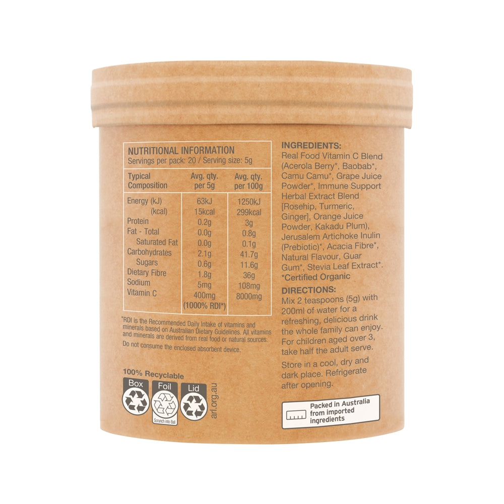 Raw Real Food Nutrients Organic Vitamin C Passionfruit 100g