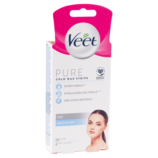 Veet Pure Cold Wax Strips Face 20PK - Cutprice Online