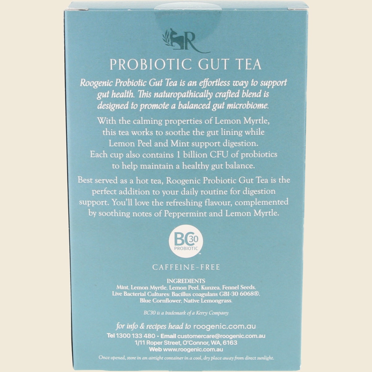 Roogenic Australian Wellness Probiotic Gut Tea X 18 Tea Bags