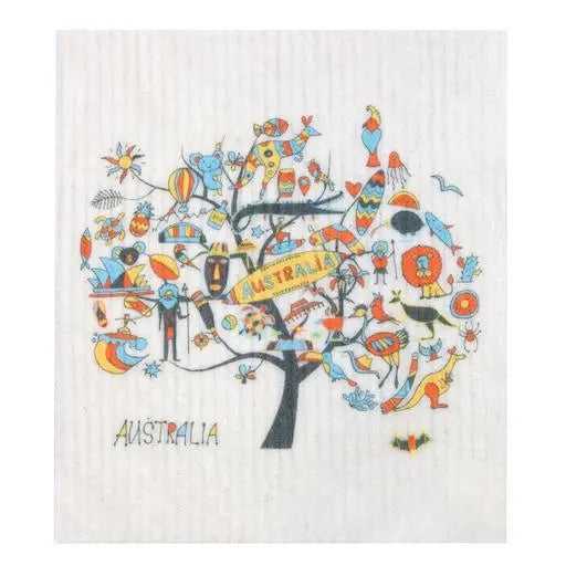 RETROKITCHEN 100% Biodegradable Dishcloth Australia Tree 1 RETROKITCHEN