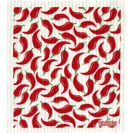 Retrokitchen 100% Compostable Sponge Cloth Chillies - Cutprice Online