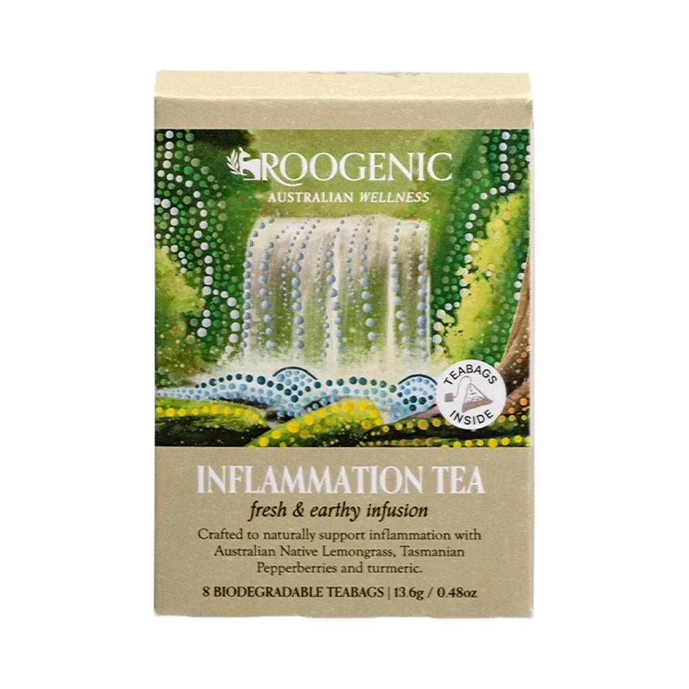 Roogenic Australian Wellness Inflammation Tea Fresh & Earthy Infusion X 8 Teabags
