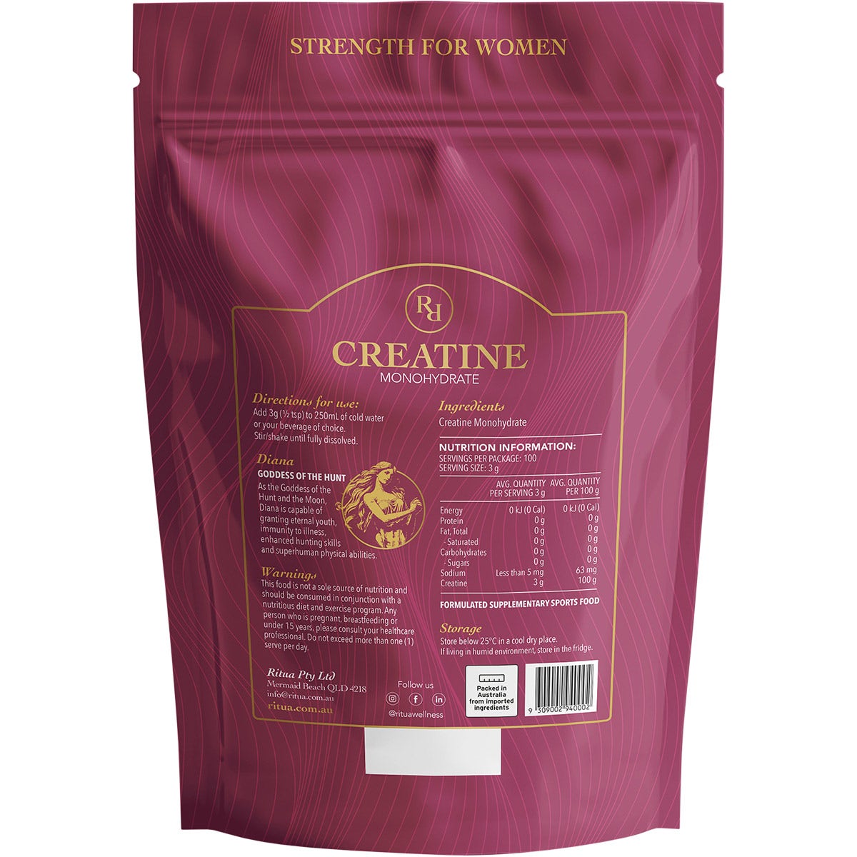 Ritua Creatine Monohydrate Strength For Women 300g - Cutprice Online