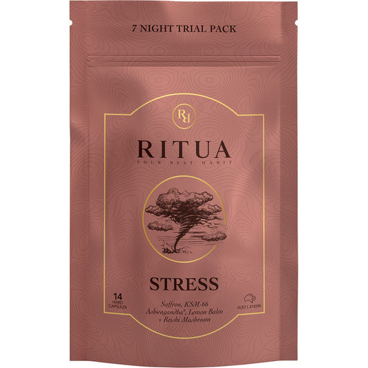 Ritua Stress 7 Day Saffron Ashwagandha Lemonbalm Reishi 14 Caps - Cutprice Online