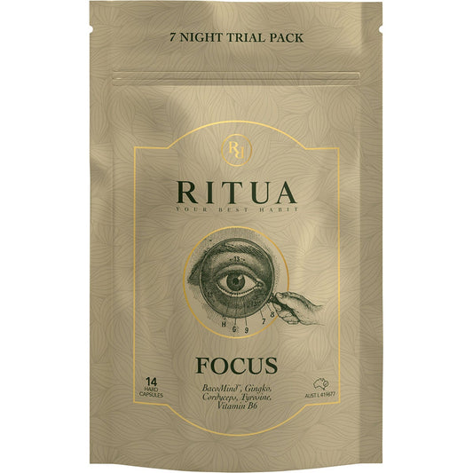 Ritua Focus 7 Day Bacomind Ginko Cordyceps Tyrosine B6 14 Caps - Cutprice Online