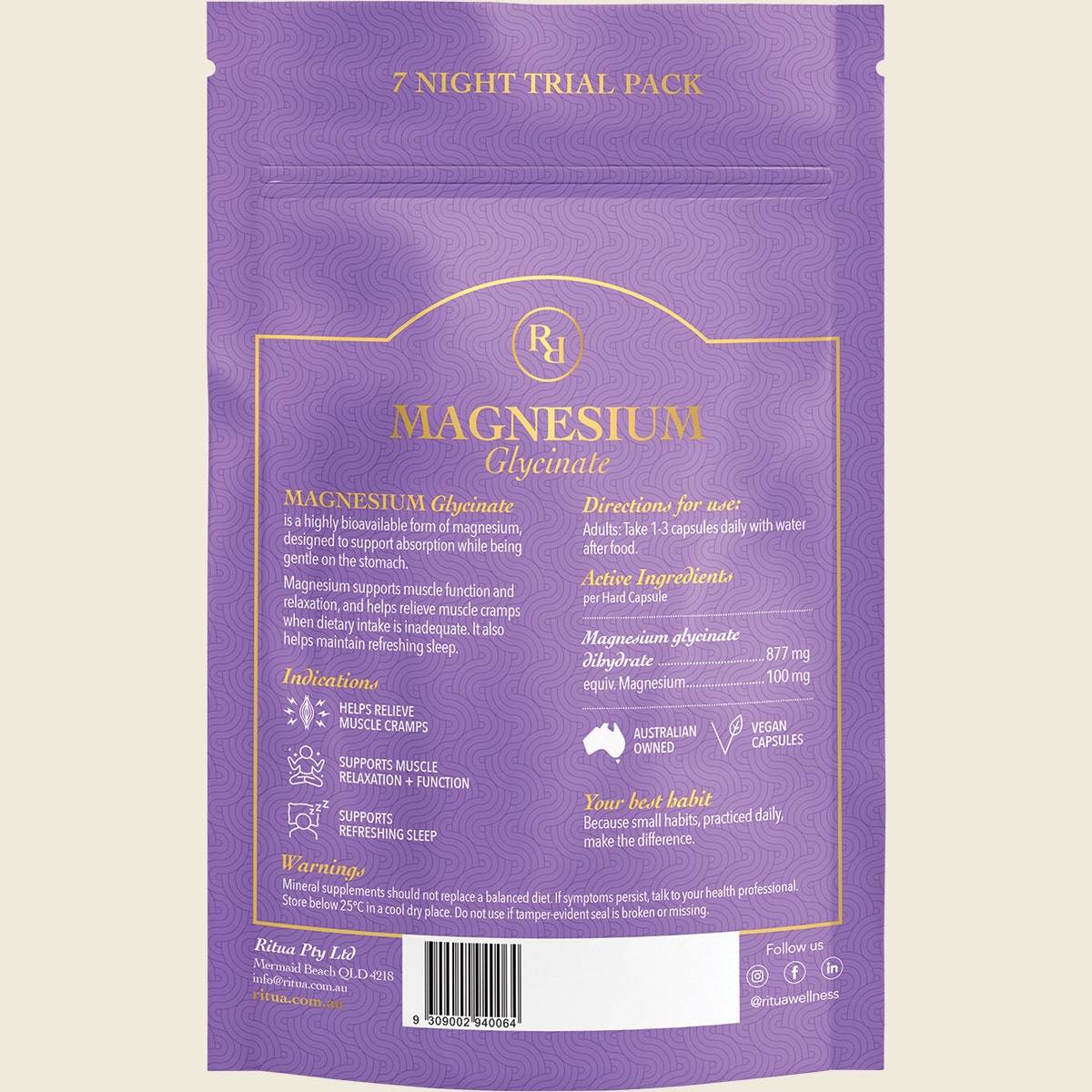 Ritua 7 Night Trial Pack Magnesium Glycinate 14 Caps