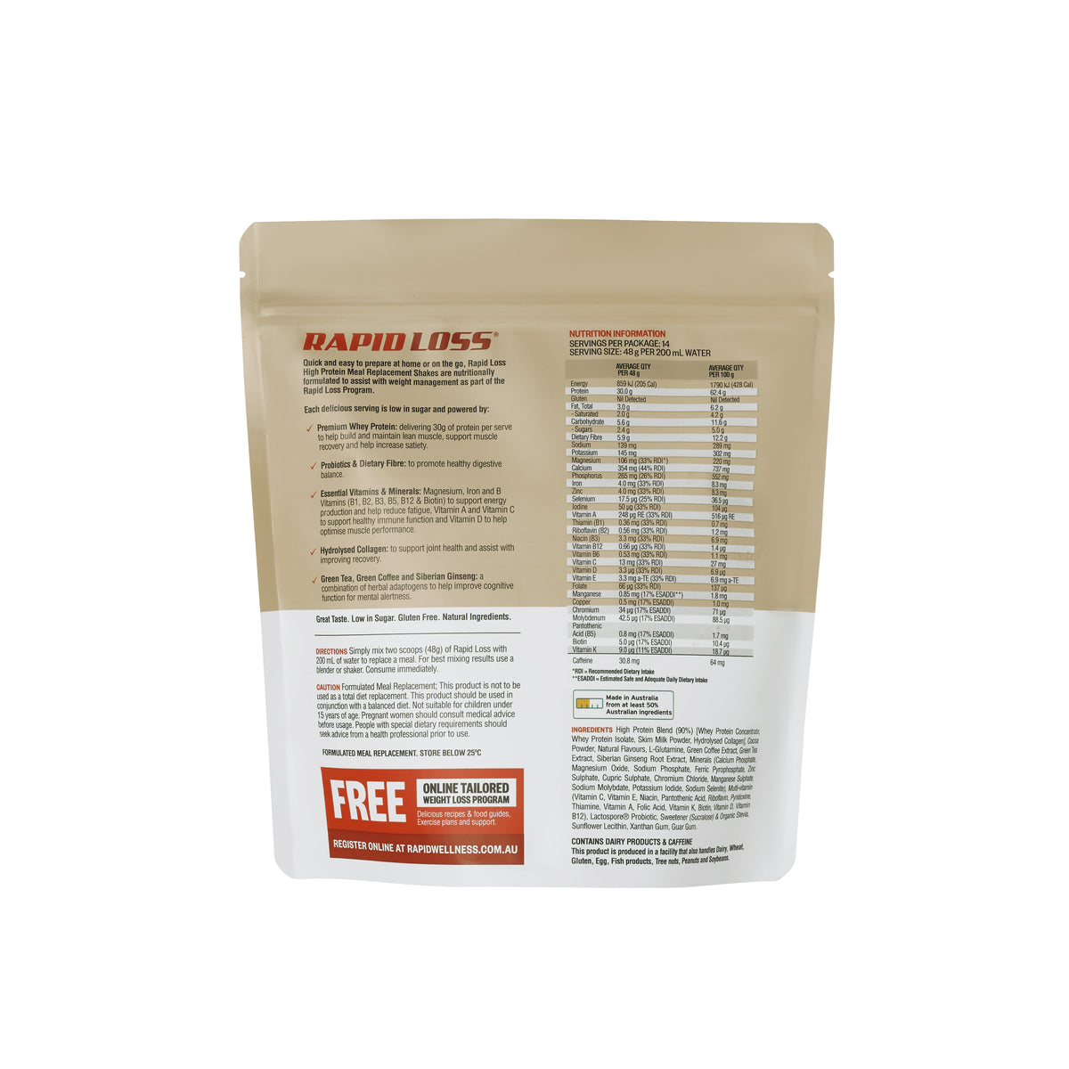 Rapid Loss Meal Replacement High Protein Chocolate 672g - Cutprice Online
