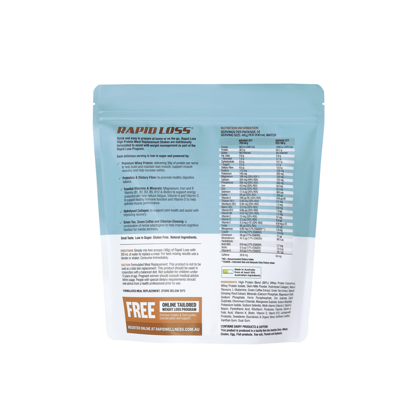 Rapid Loss High Protein Meal Replacement Shake Vanilla 672g - Cutprice Online