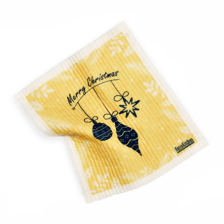 RETROKITCHEN 100% Compostable Sponge Cloth Christmas Baubles 1 - Cutprice Online