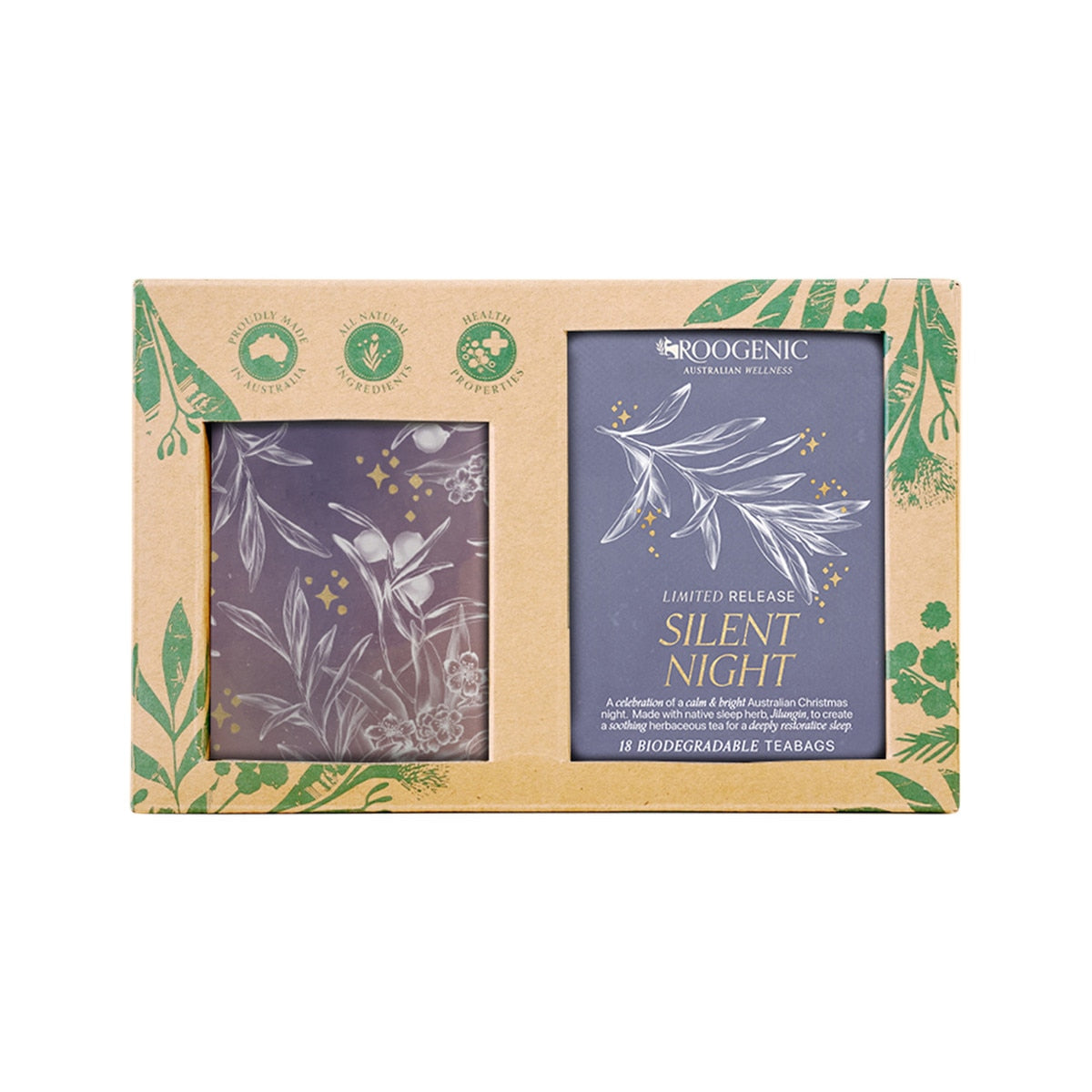 Roogenic Australia Gift Box Silent Night (Limited Release) X 18 Tea Bags With Tin - Cutprice Online