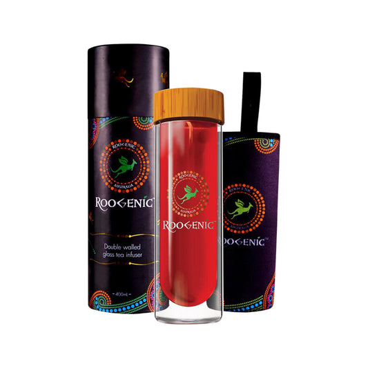 Roogenic Australia Double Walled Clear Glass Bottle 400ml - Cutprice Online